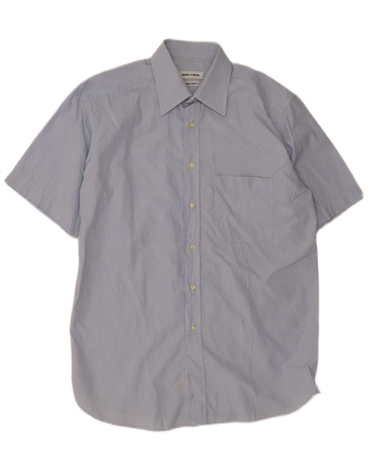 Camicia a maniche corte da uomo Mila Schon taglia 41 16 grande blu