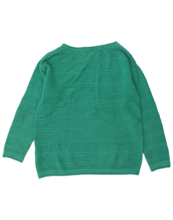 Crew Clothing Maglione da donna con scollo a barca UK 14 Grande cotone verde