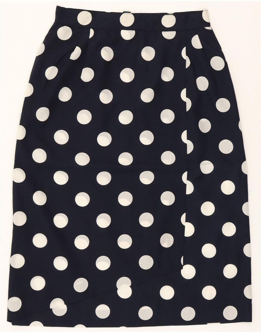 VINTAGE Womens Straight Skirt IT 42 Medium W26  Navy Blue Polka Dot Vintage Vintage and Second-Hand Vintage from Messina Hembry 
