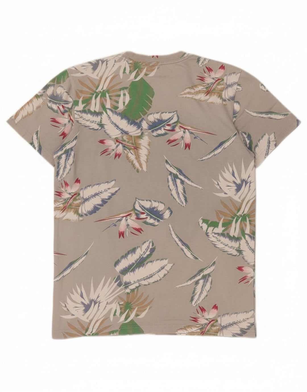 CONVERSE Mens Graphic T-Shirt Top Small Grey Floral