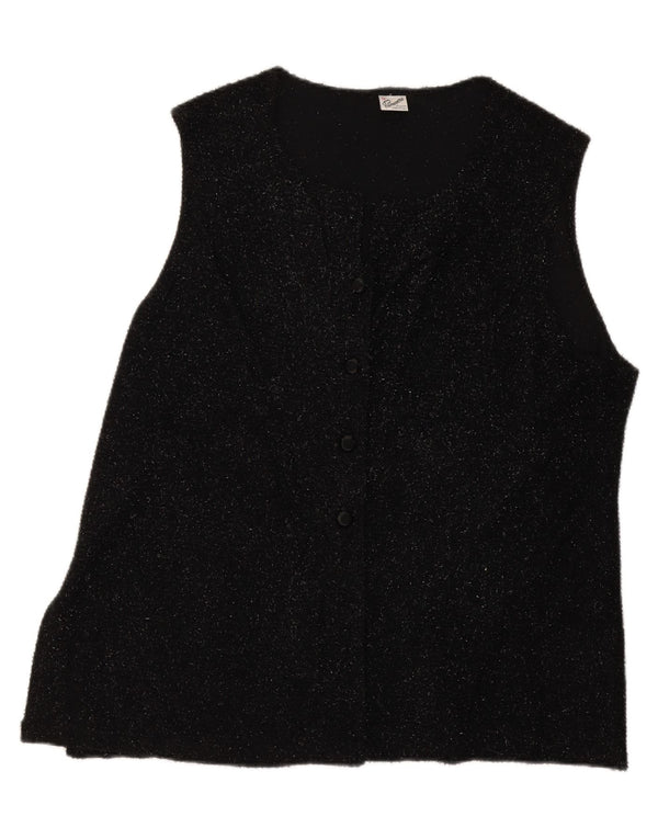 Maglione cardigan senza maniche da donna Primavera Firenze IT 53 2XL Nero
