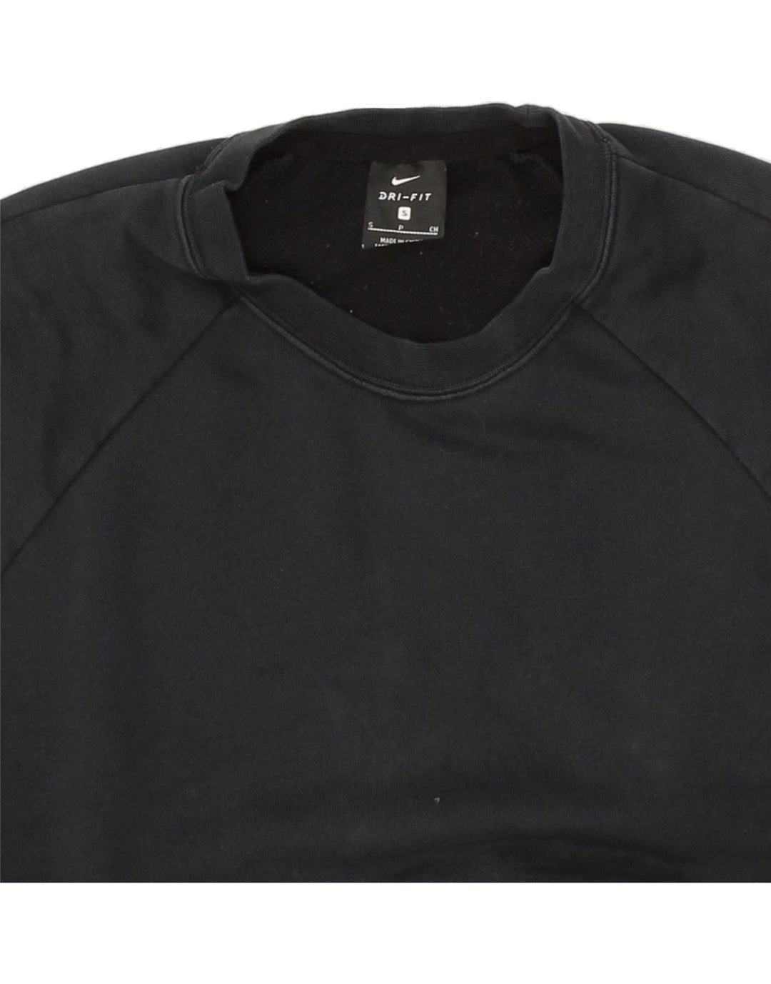 NIKE Womens Oversized Crop Sweatshirt Jumper UK 10 Small Black Polyester Vintage Nike and Second-Hand Nike from Messina Hembry 
