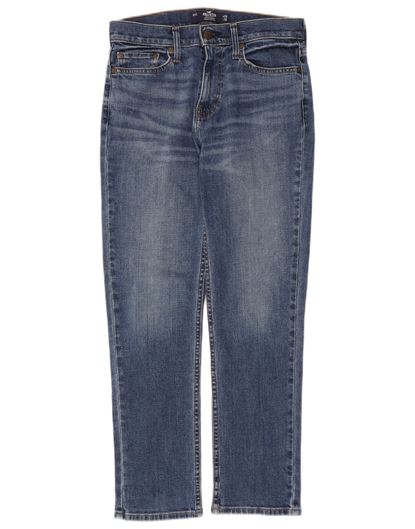 HOLLISTER Jeans slim dritti da uomo Messico W28 L30 cotone blu