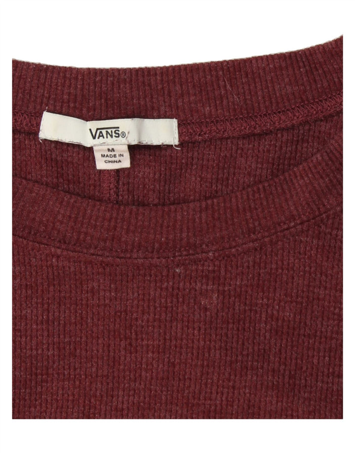 VANS Womens Top Long Sleeve UK 14 Medium Burgundy Vintage Vans and Second-Hand Vans from Messina Hembry 