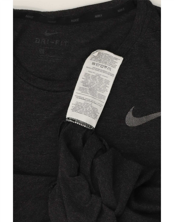 T-shirt Nike Dri Fit da uomo, top in poliestere grigio medio