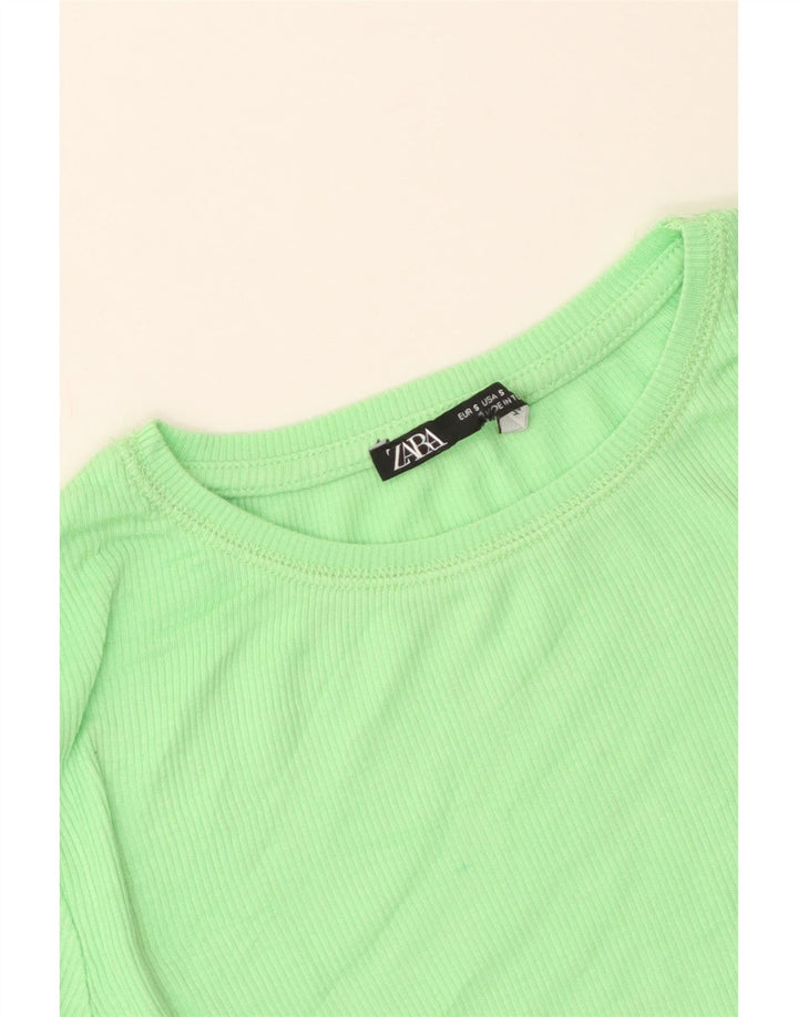 T-shirt Zara da donna Top UK 8 Small verde