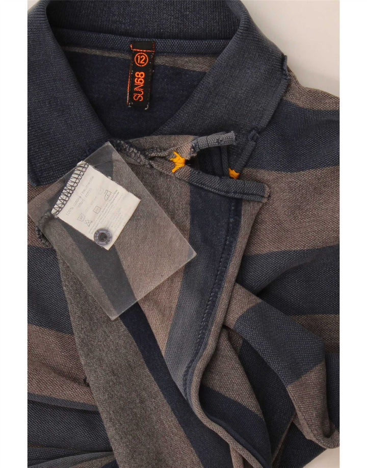 Polo Sun68 da bambino 11-12 anni in cotone a righe grigie