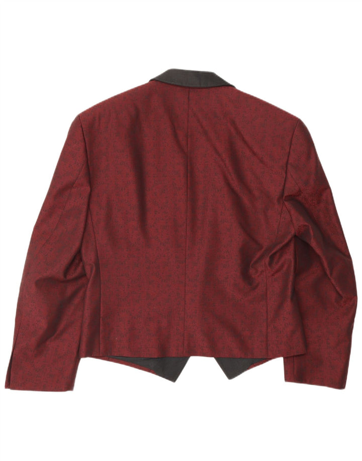 Giacca blazer da uomo a 1 bottone TREVIRA UK 38 Classica floreale rossa media
