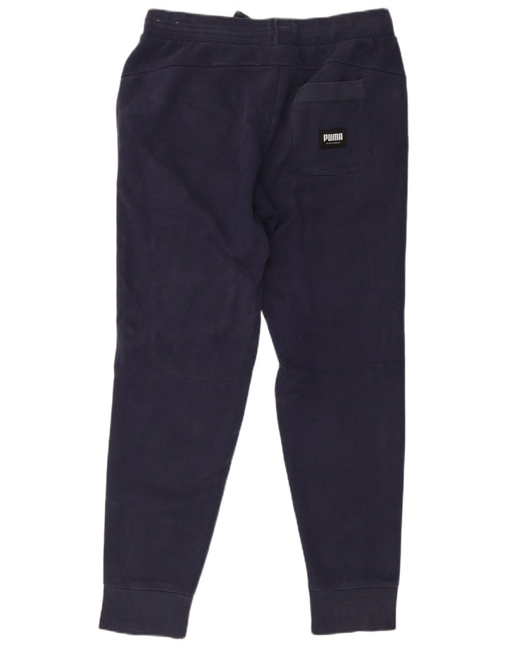 Pantaloni da tuta grafica da uomo Puma Joggers medi in cotone blu navy