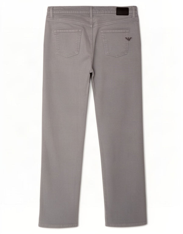 Pantaloni dritti in velluto a coste da donna Armani W32 L29 cotone grigio