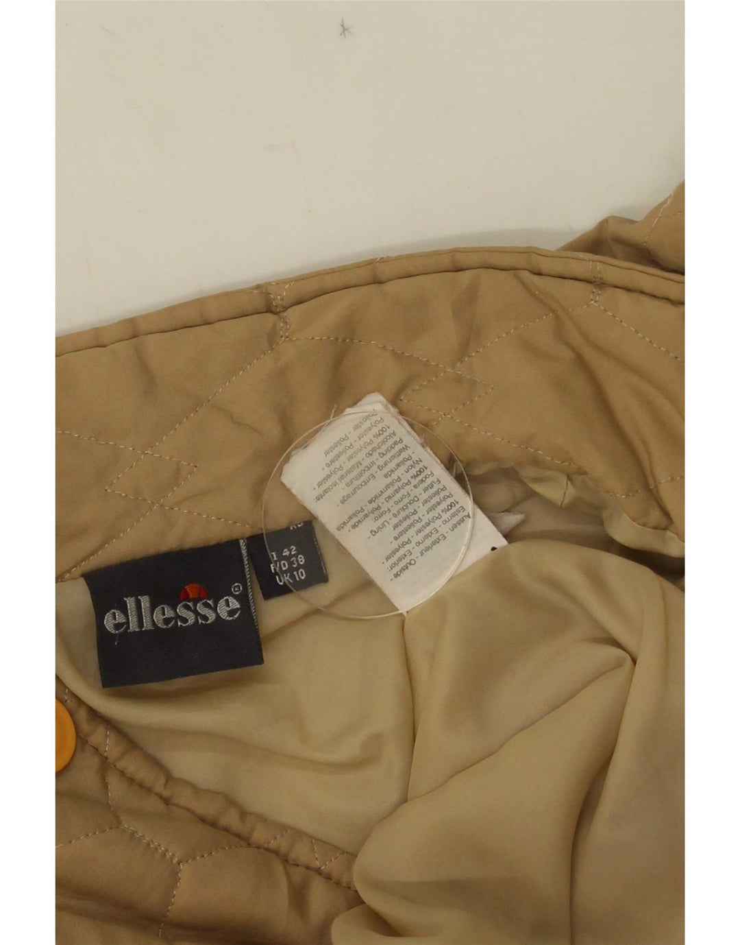 Giacca trapuntata oversize da donna Ellesse UK 10 Small Beige Poliestere
