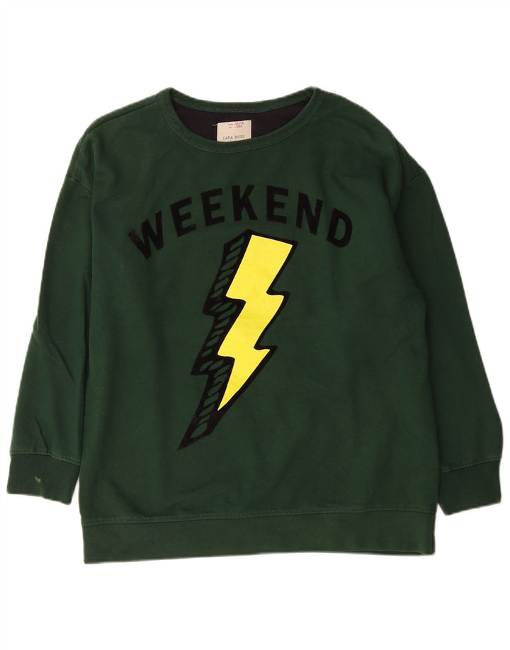 Felpa con grafica Zara per ragazzi Weekend 13-14 anni Verde