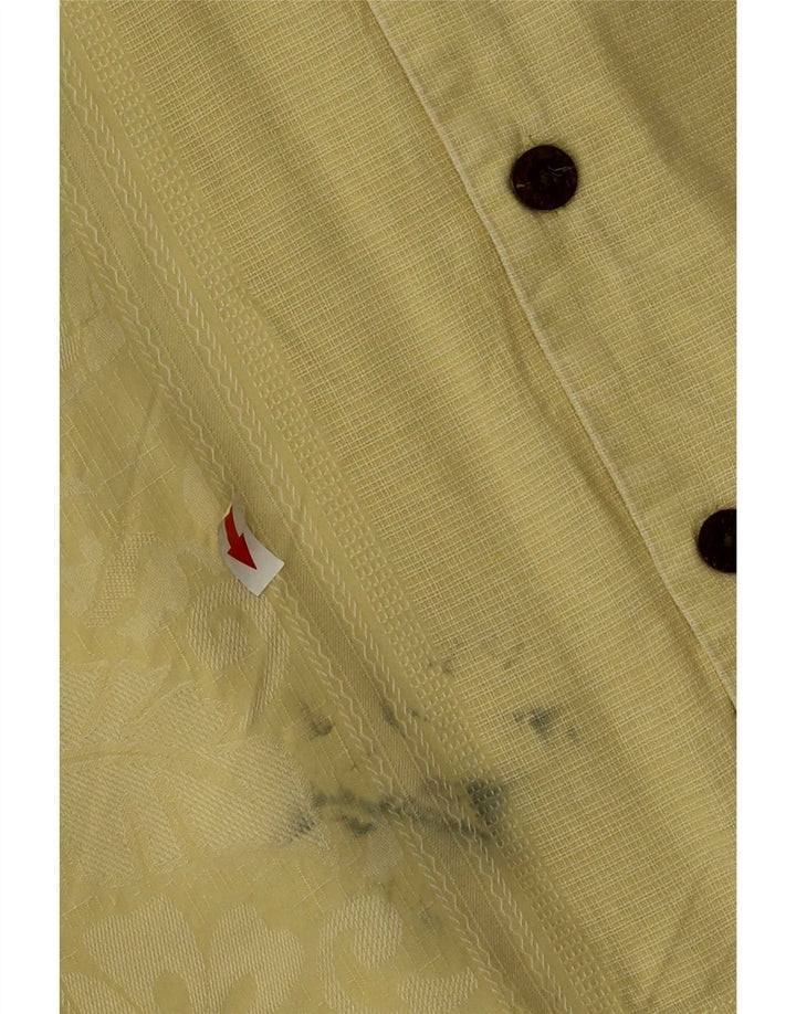 Camicia a maniche corte da uomo Tommy Bahama in seta floreale giallo medio
