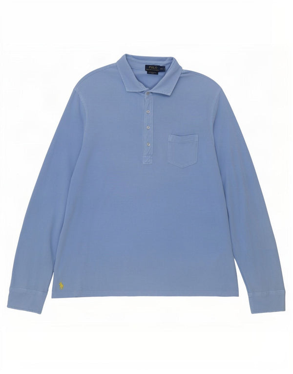Polo Ralph Lauren Camicia a maniche lunghe da uomo 2XL in cotone blu