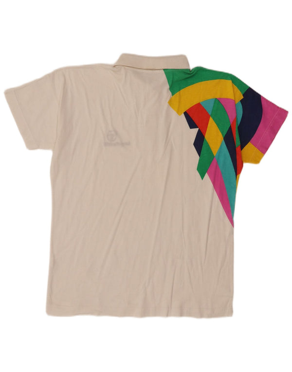 Polo da uomo Sergio Tacchini in cotone color block bianco medio