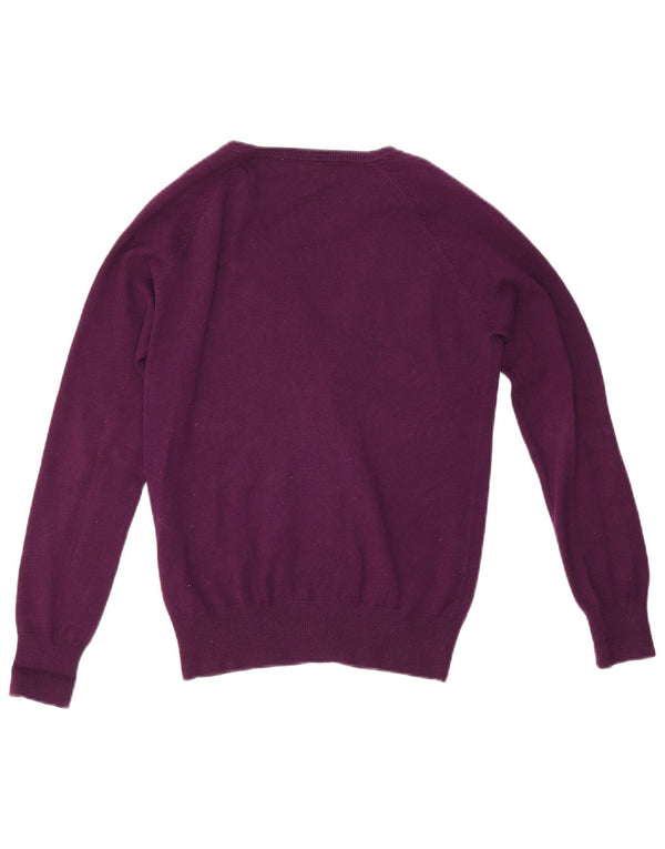 Maglione cardigan da donna Zara UK 12 cotone viola medio