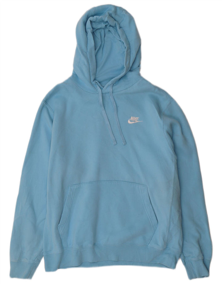 Felpa con cappuccio da uomo NIKE in cotone blu medio