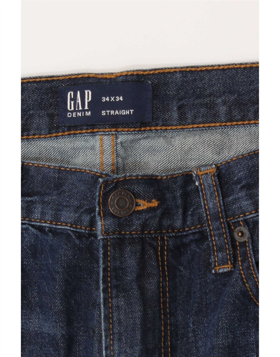Jeans dritti da uomo Gap W34 L31 cotone blu navy