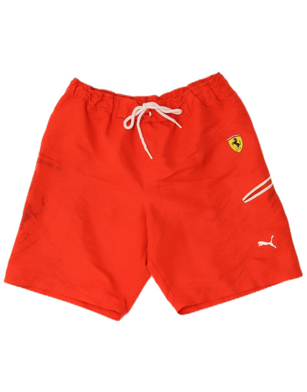 Pantaloncini da bagno Puma da uomo con grafica Ferrari, poliestere rosso medio