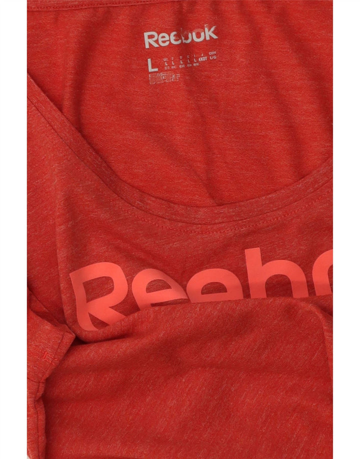 T-shirt grafica Reebok da donna Top UK 14 Large Rossa