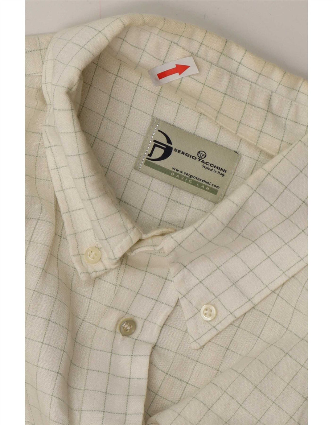 Camicia Sergio Tacchini Uomo XL Lino a quadri bianchi