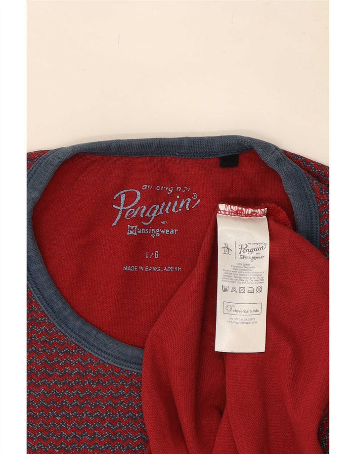 T-shirt da uomo Penguin Top grande Chevron rosso