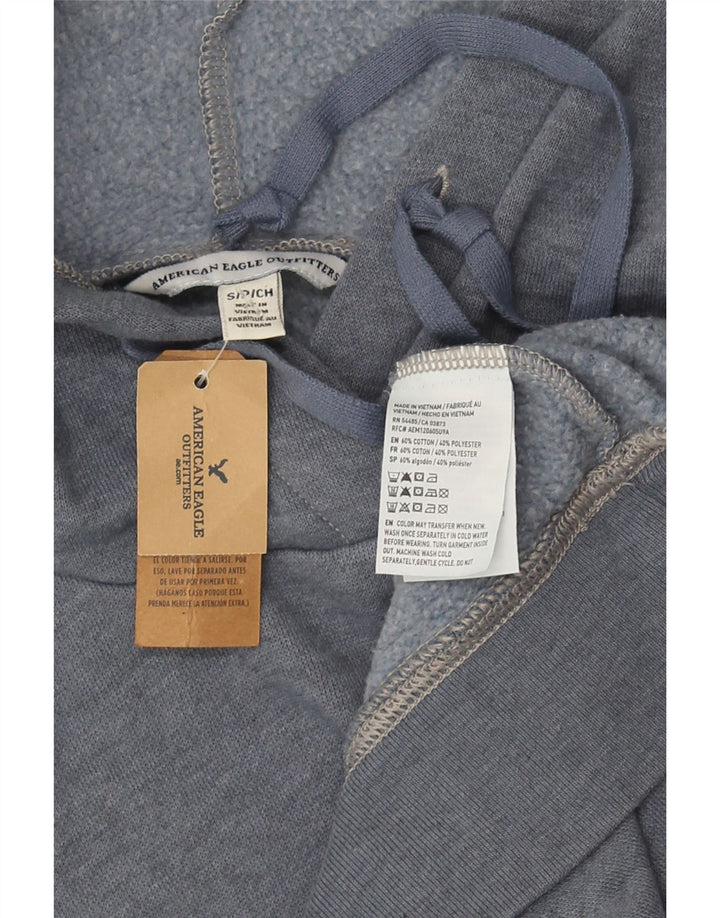 Maglione con cappuccio oversize grafico da donna American Eagle UK 10 piccolo grigio