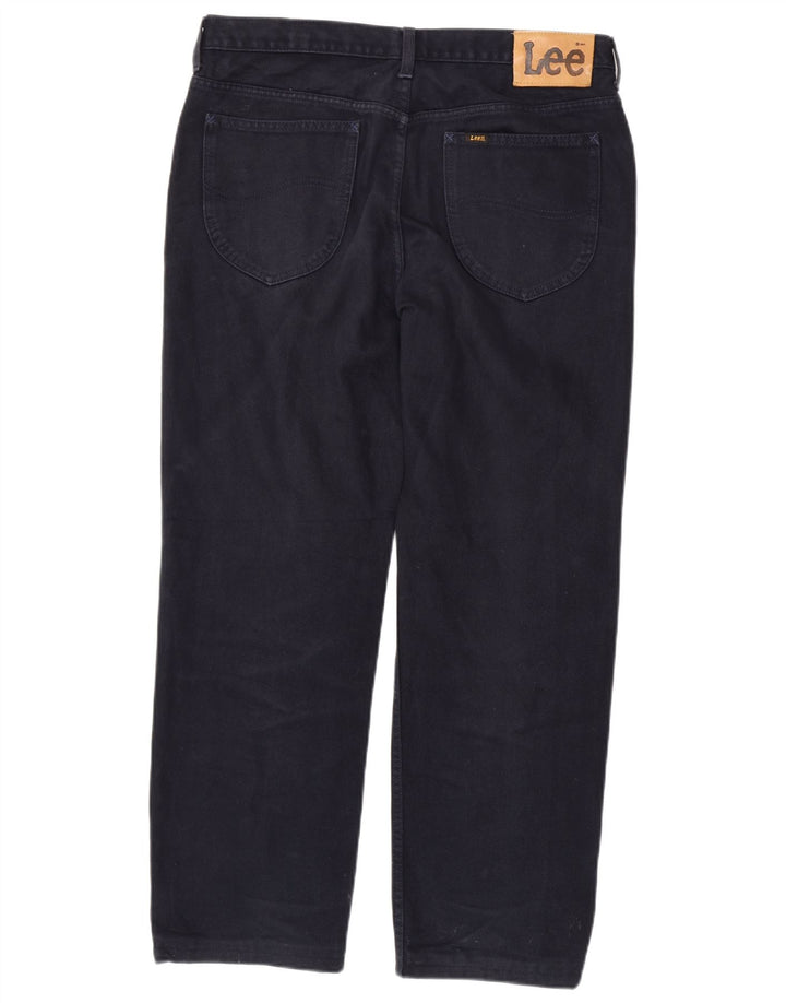 LEE Mens Straight Jeans W36 L29 Navy Blue Cotton