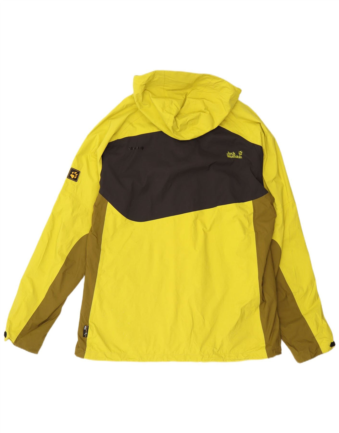 Giacca antipioggia con cappuccio da uomo Jack Wolfskin UK 44 2XL Colore giallo