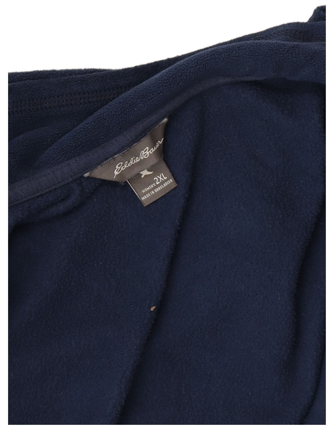 EDDIE BAUER Womens Fleece Jacket UK 20 2XL Navy Blue Polyester
