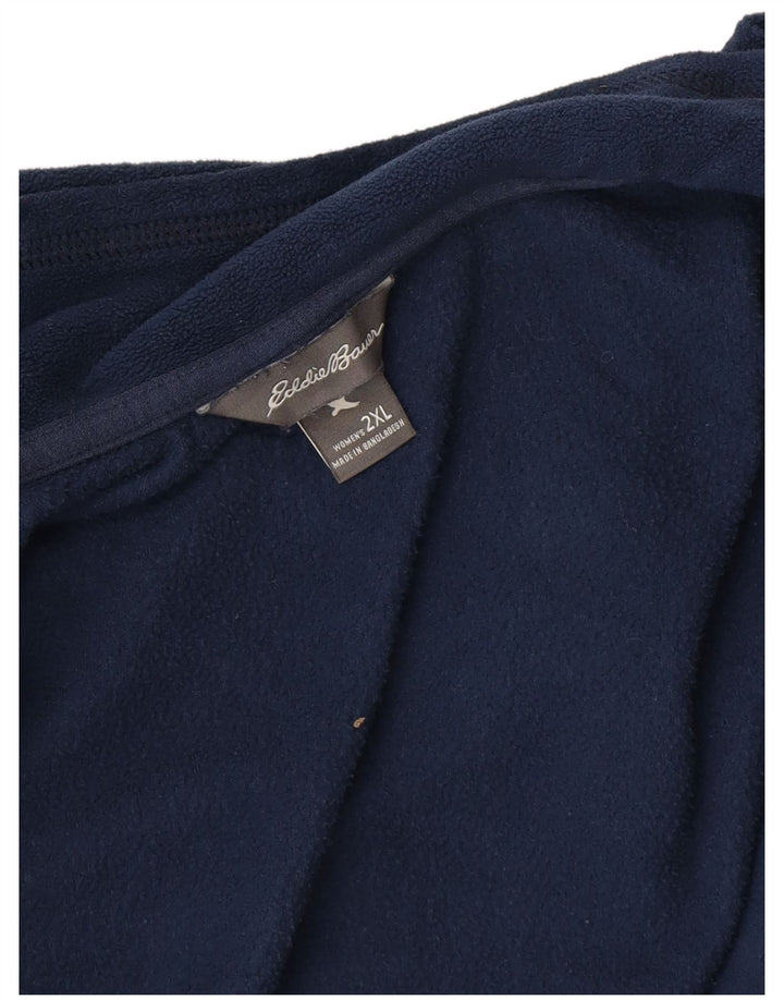 EDDIE BAUER Womens Fleece Jacket UK 20 2XL Navy Blue Polyester
