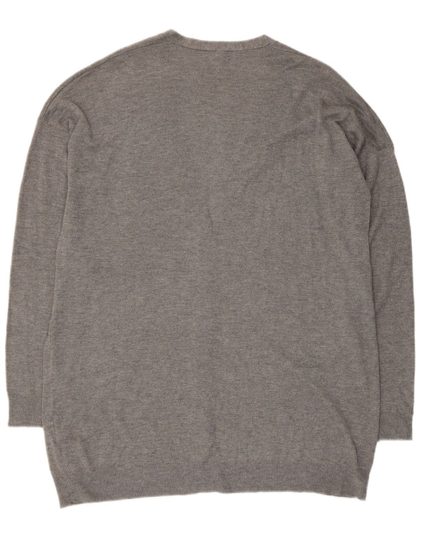 Maglione cardigan da donna BENETTON UK 14 Viscosa grigio medio