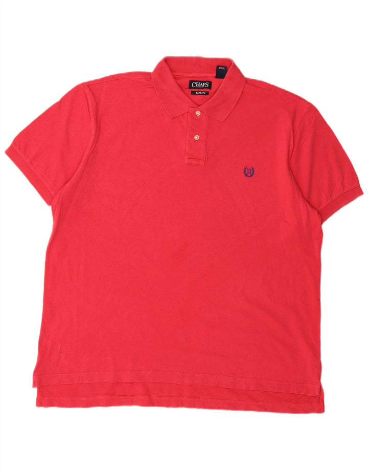CHAPS Mens Big & Tall Polo Shirt XL Pink Cotton