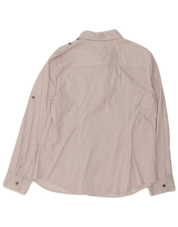 Camicia militare da donna Dkny UK 16 Large White Argyle/Diamond Cotton
