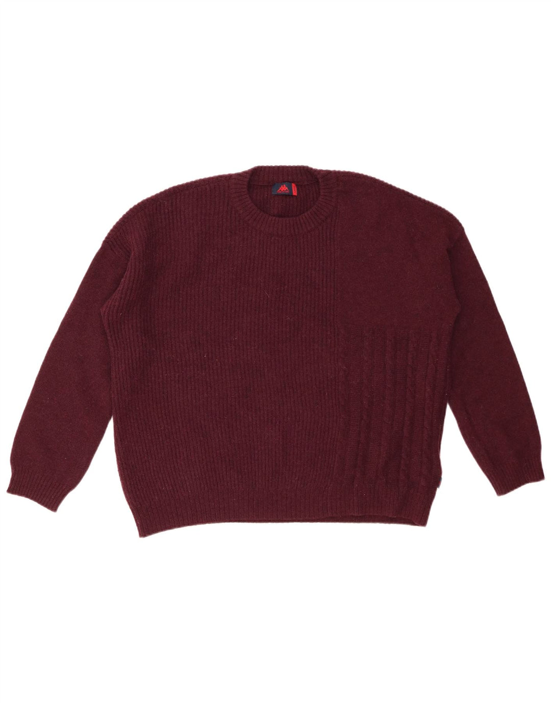 Maglione maglione girocollo oversize da donna KAPPA UK 16 grande lana marrone