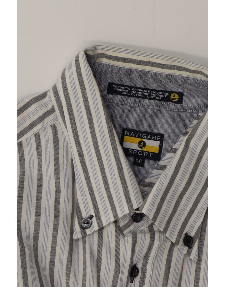 Camicia Uomo NAVIGARE 2XL Cotone a Righe Blu