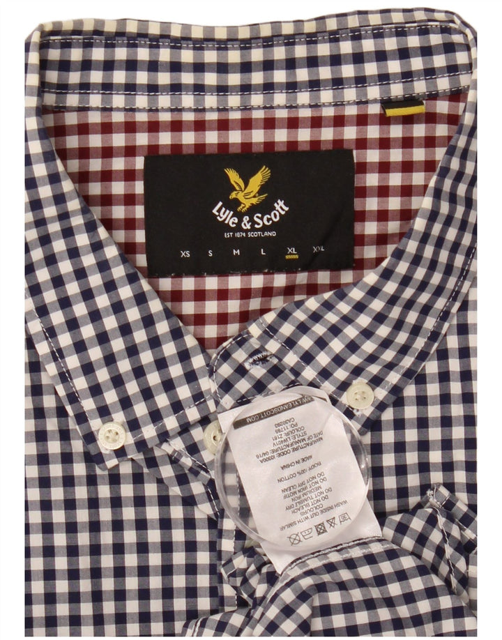 Camicia da uomo LYLE & SCOTT XL in cotone a quadretti blu navy