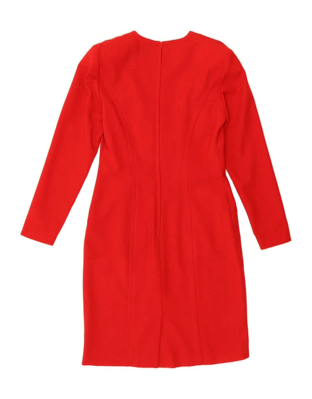 CAGLI Womens Long Sleeve Sheath Dress IT 42 Medium Red Virgin Wool Vintage Cagli and Second-Hand Cagli from Messina Hembry 