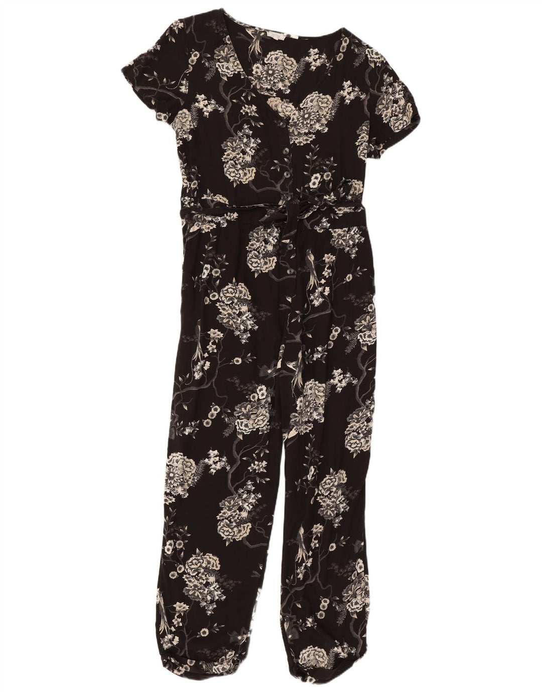 Tuta da donna Fat Face UK 14 Grande floreale nero