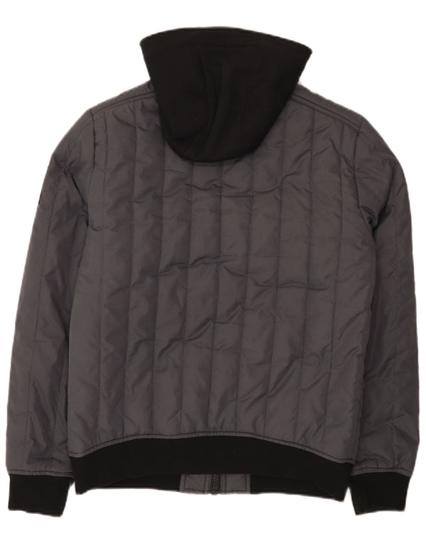 Giacca imbottita con cappuccio da uomo Calvin Klein Jeans UK 36 Small Grey Colourblock