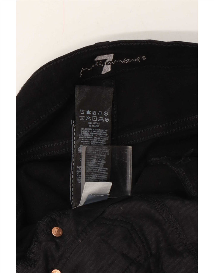 Pantaloncini di jeans da donna 7 For All Mankind W34 grandi in cotone nero