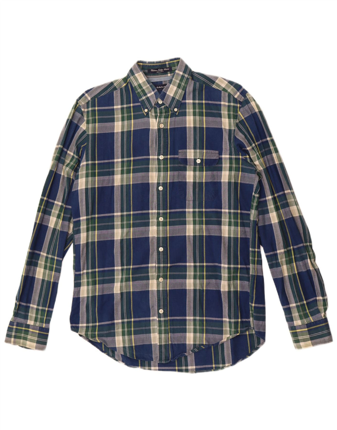 Gant Camicia da uomo vestibilità regolare in cotone a quadri blu navy medio