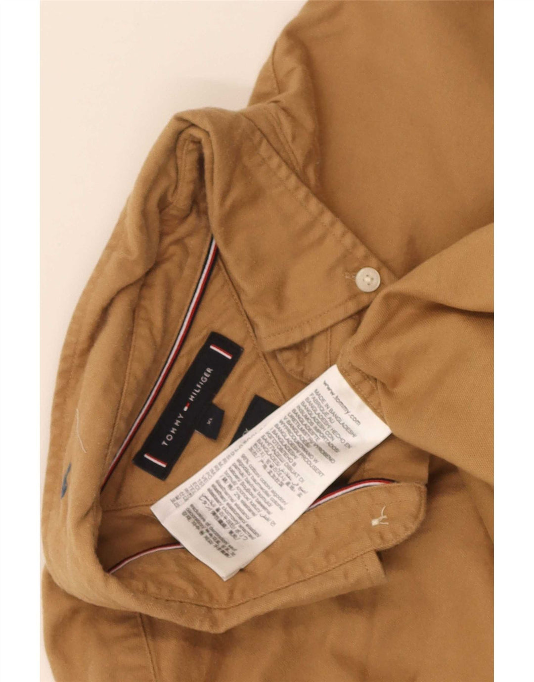 Camicia da uomo Tommy Hilfiger XL in cotone beige
