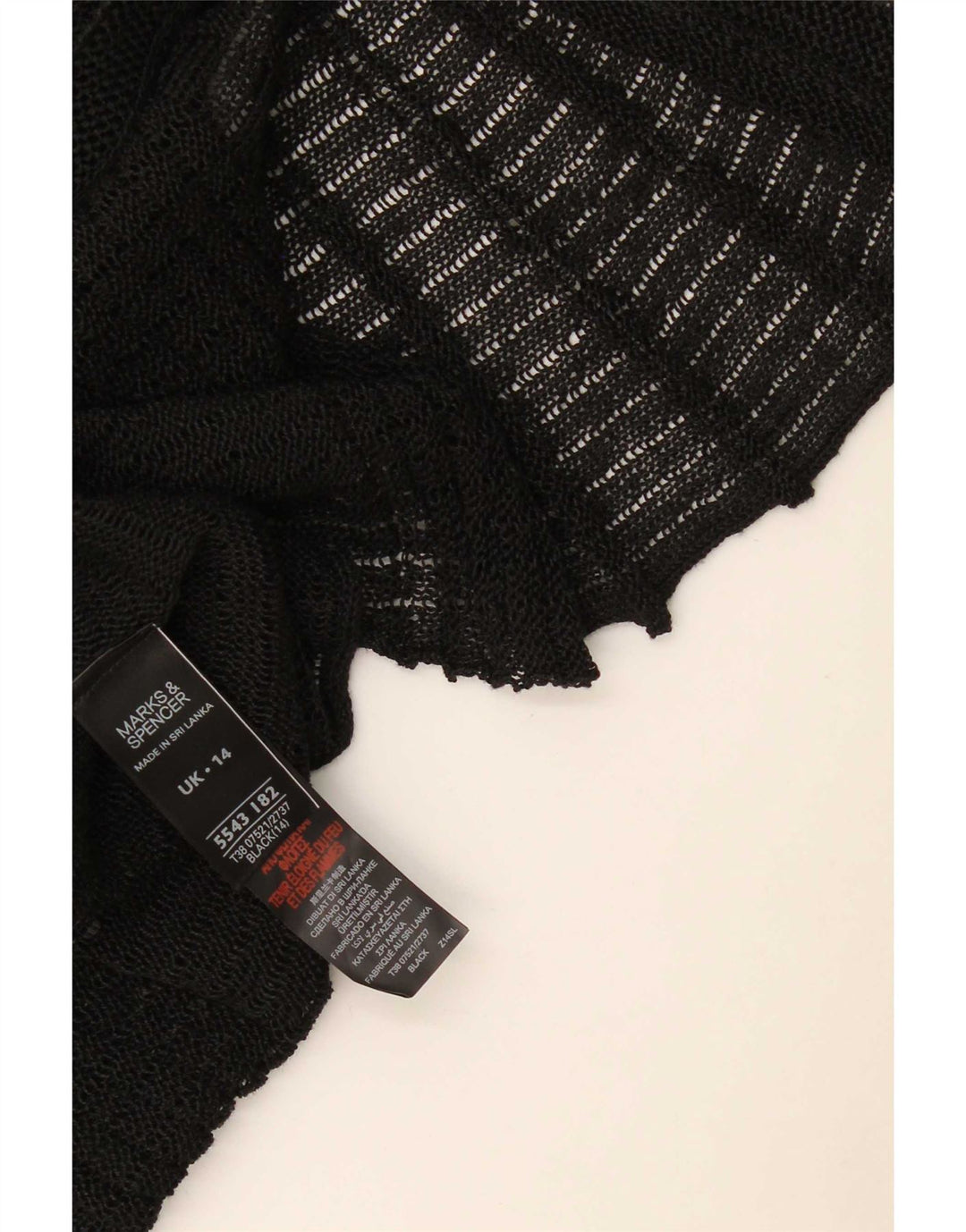 Top cardigan a maniche corte da donna Marks & Spencer UK 14 Lino nero medio