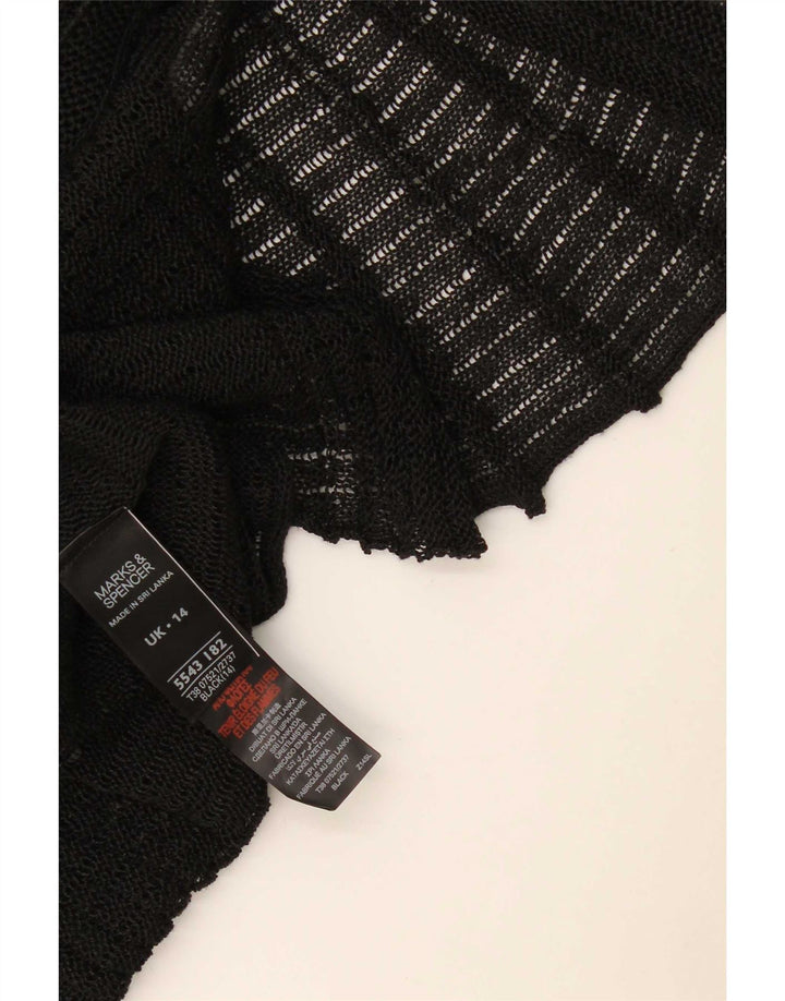 Top cardigan a maniche corte da donna Marks & Spencer UK 14 Lino nero medio