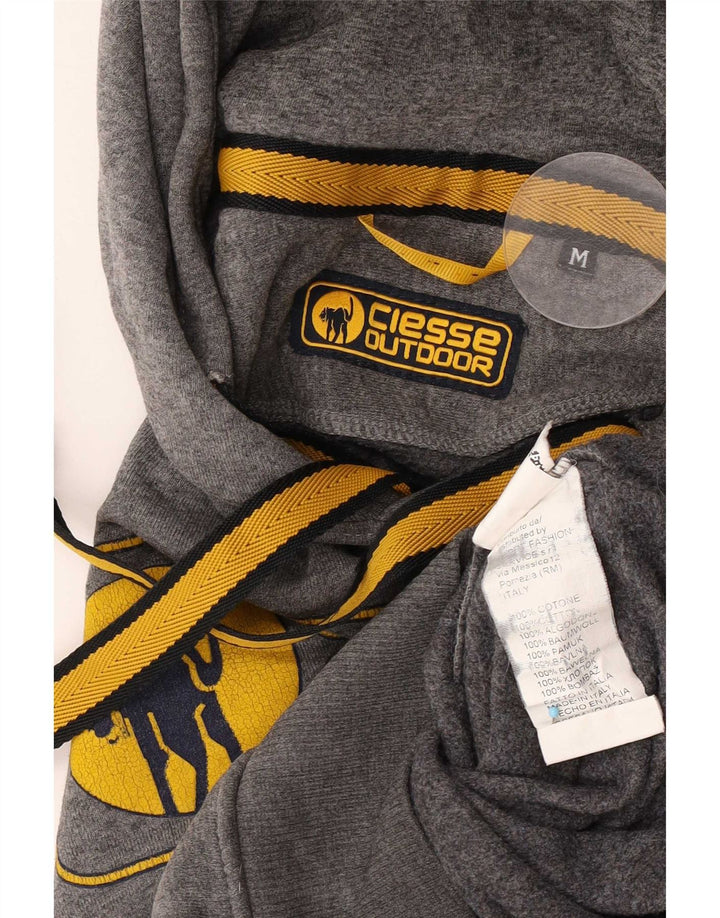 Ciesse Piumini Felpa con cappuccio grafica da uomo in cotone grigio medio