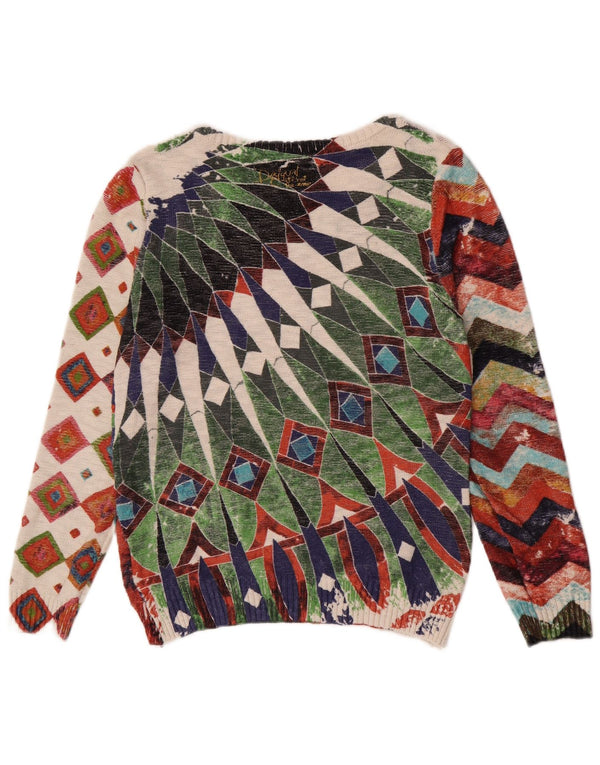 Desigual donna maglione girocollo girocollo maglione UK 18 XL multicolore bohémien