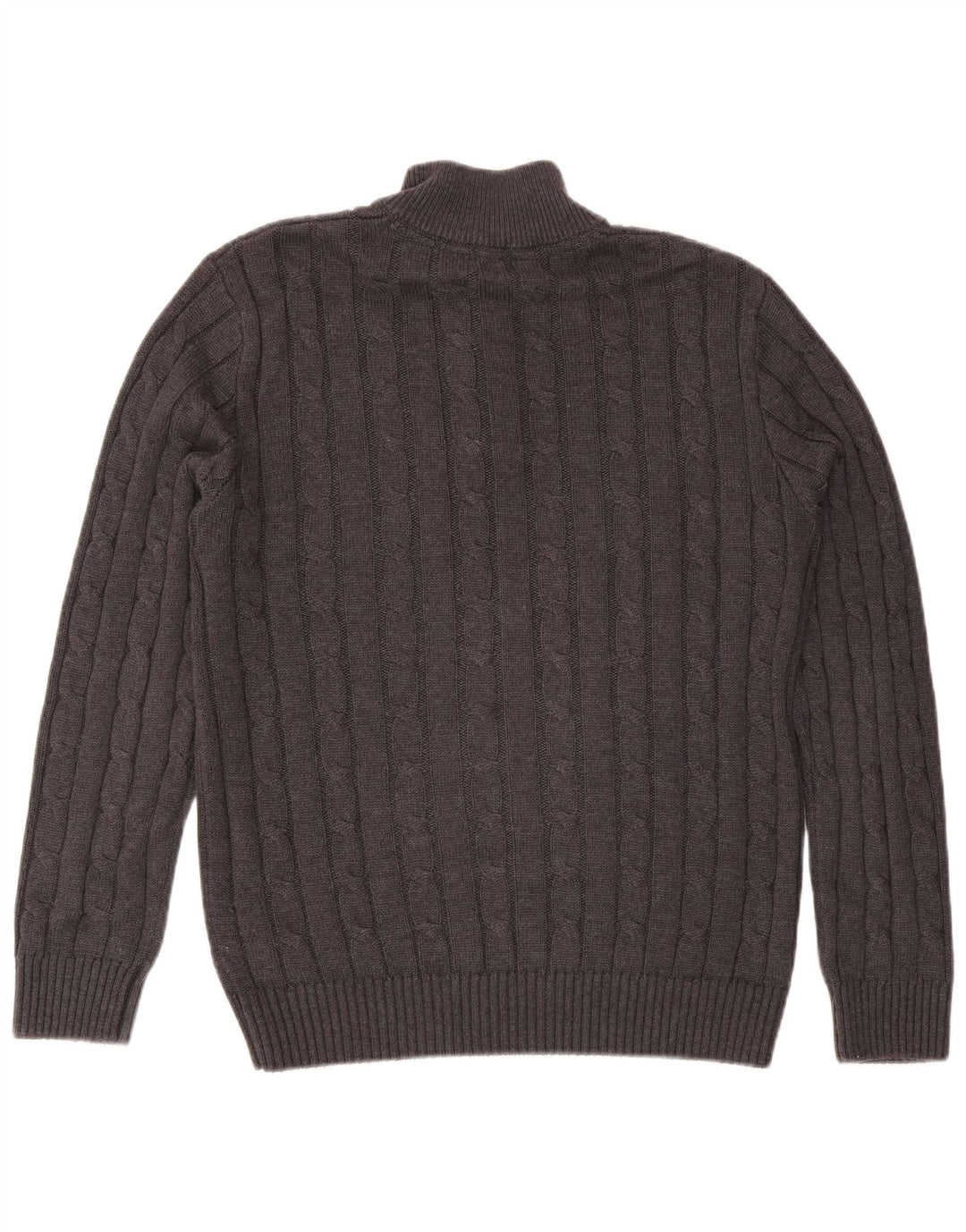 Crew Clothing Maglione da uomo con zip e collo in cotone grigio medio