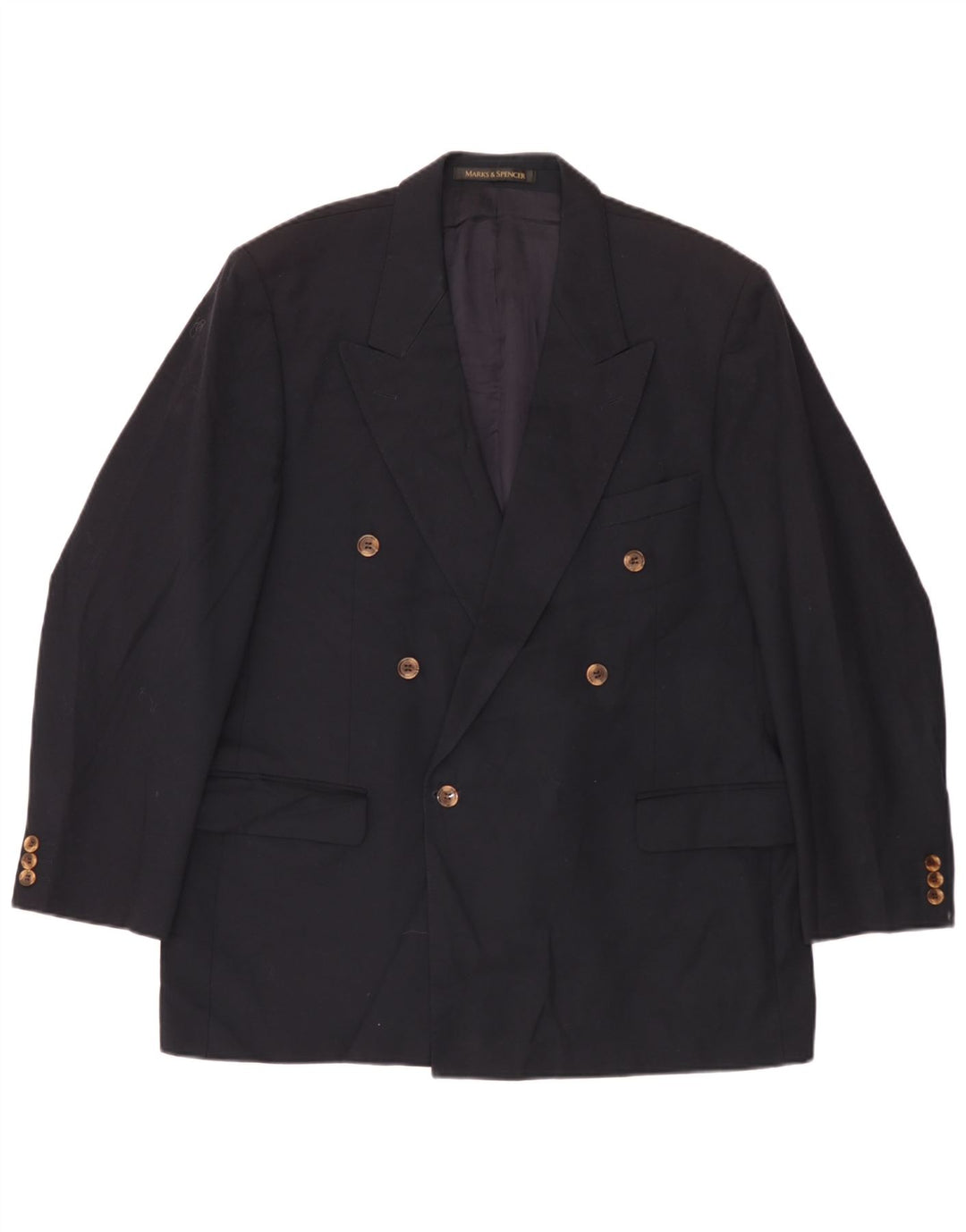 Giacca blazer doppiopetto da uomo Marks & Spencer UK 44 XL Blu navy