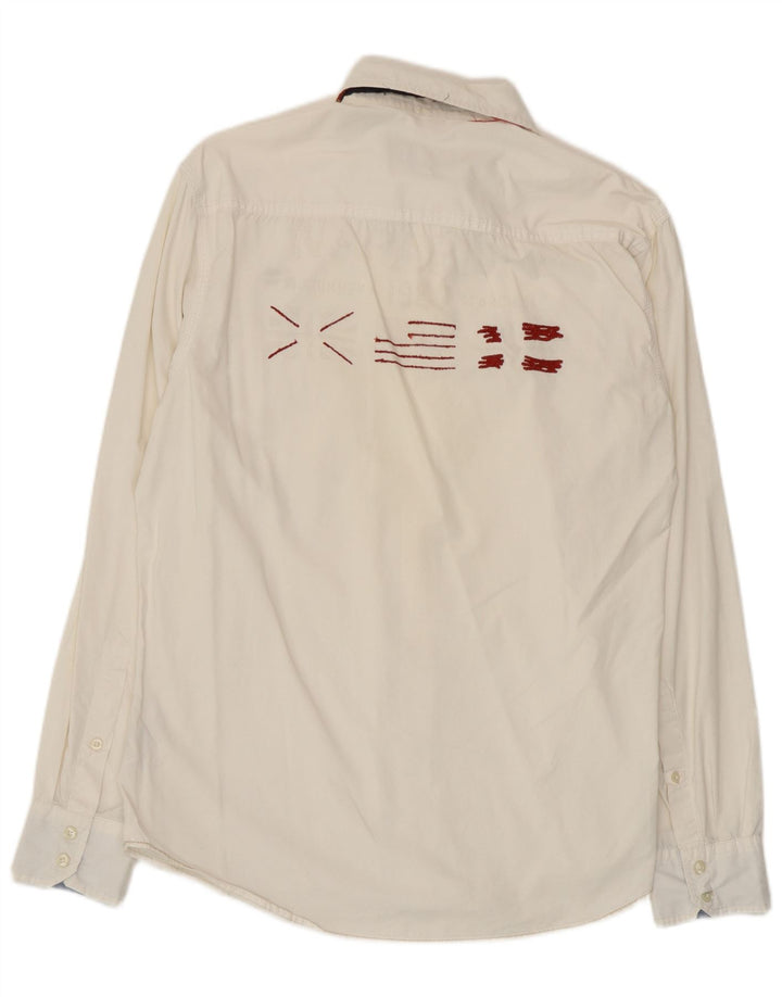 Camicia grafica da uomo Napapijri grande in cotone bianco